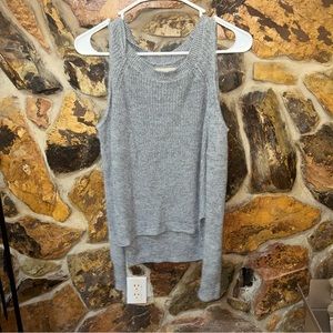 Hollister soft open shoulder gray light sweater sz XS